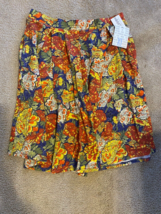 NWT LuLaRoe madison floral jewel tone size xl X-Large pocket knee length skirt - £21.88 GBP