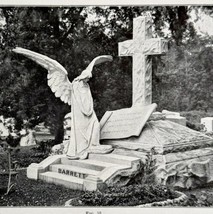 Cemetery Angel Grave Tombstone Architecture 1899 Victorian Art &amp; Design ... - £19.63 GBP