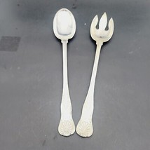 Fb Rogers Large Salad Fork &amp; Spoon Server Kings Pattern Silverplate Italy Vtg - $31.47