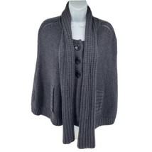 Banana Republic Extra Fine Merino Wool Knit Cape Sweater Size M/L Gray - $23.71