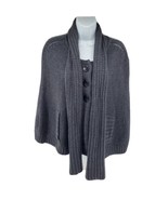 Banana Republic Extra Fine Merino Wool Knit Cape Sweater Size M/L Gray - £18.73 GBP