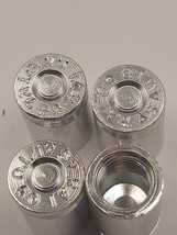 Set of  4 Chrome Bullet Tire Valve Stem Caps For Car, Standard Fitting - $7.50