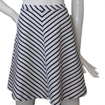 Lands End Women Size XS (2-4) Petite Knit Chevron Stripe Skirt, Indigo Blue - $22.99