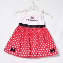 Disney Minnie Mouse Red Polka Dot White Tank One Piece Dress Size 4T - $19.89