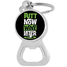 Putt Now Wine Later Bottle Opener Keychain - Metal Beer Bar Tool Key Ring - £8.60 GBP