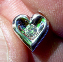 Earth mined Diamond Heart of Life Pendant Solid 14k White Gold Designer Charm - £380.95 GBP