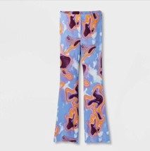 Art Class Girls Large High Rise Swirl Print Flare Knit Pants Blue Orange NWT - £10.21 GBP