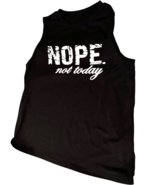nope not today tank top sleeveless black/white t shirt ladies size 4 - $16.33 CAD