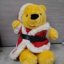 Disney Sears Winnie The Pooh Christmas Plush In Santa Suit Hat 1991 17&quot; - £5.39 GBP