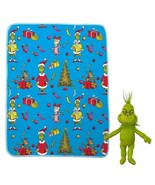 The Grinch Christmas Cuddle Plush Toy Pillow and Fleece Blanket Throw Set - $19.79