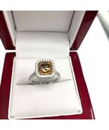 GIA 1.88 Ct Cushion Fancy Orangy Brown Diamond Engagement Ring 14k White... - €2.729,34 EUR
