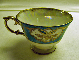 Beautiful Vintage Chiyoda China Japan Teacup Handpainted Turquoise &amp; Gil... - $12.00