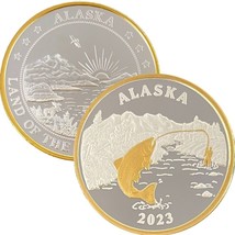 Alaska Mint 2023  Sport Fishing Medallion Gold &amp; Silver Medallion Proof ... - £93.56 GBP