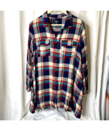 Lulus Womens Plaid Soft Button Shirt Top Blouse Sz Medium - $15.99