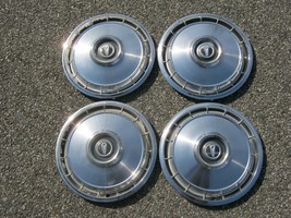 Genuine 1966 1967 Plymouth Valiant Barracuda 13 inch metal hubcaps wheel covers - £54.91 GBP