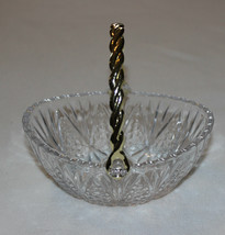 MIKASA Tender Rose Pressed Crystal Mini Basket Dish Removable Handle - Japan - £3.86 GBP