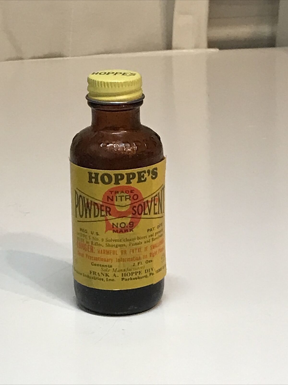 Vintage Hoppe's No 9 Gun Cleaning Nitro Powder Solvent Bottle It Is 35