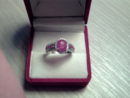 *Estate*Natural Red Ruby &amp; Diamond Ring 10K White Gold sz6**NO Reserve**Gift** - £1,121.12 GBP
