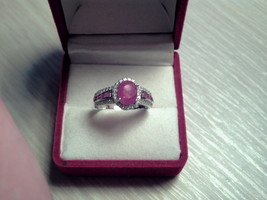 *ESTATE*NATURAL RED RUBY &amp; DIAMOND RING 10K WHITE GOLD sz6**NO RESERVE**... - $26,612.81 MXN
