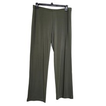 Ciara Sun Woo XL Olive Green Pull On Elastic Waist Slinky Liquid Pants - $22.99