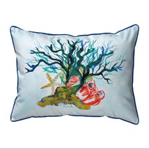 Betsy Drake Starfish Coral Shells Extra Large Corded Indoor Outdoor Pillow 20x24 - £48.67 GBP