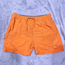 Tommy Bahama Cargo Swim Trunks Orange 6&quot; Nylon Pockets Swimwear Mens XL - $29.69