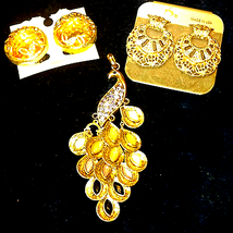 Stunning Vintage Jewelry Lot~Pendant &amp; Earrings - £25.33 GBP