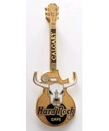 Hard Rock Cafe Calgary Pin Guitar Shape Longhorn Skull Western Theme Can... - $377.23 MXN