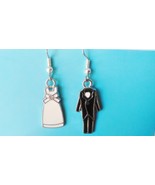 BRIDE &amp; GROOM EARRINGS,Wedding Earrings,Bride n Groom Earring,Bridal Ear... - $15.04 CAD