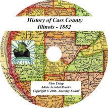 1882 History &amp; Genealogy of CASS County Illinois, IL - £4.59 GBP