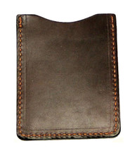 LEATHER CARD HOLDER - DARK BROWN Minimalist Wallet - Amish Handmade in USA - $281.78 MXN