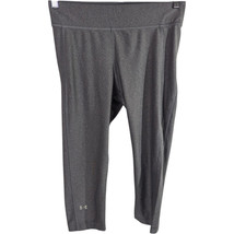 Womens Under Armour Compression Leggings Cropped Size Large Gray heatgea... - $23.76