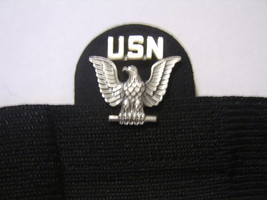 Navy Service Cap Insignia Enlisted E1-E6 Male Nip Dated 1973 Silver Oxide Finish - $6.75