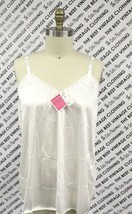 VTG Womens Bright White Camisole Lace Mary Jane 100% Nylon Butterfly Lar... - £25.63 GBP