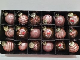 Shabby Chic Victorian Pink MINI Kugel Style Glass Christmas 2&quot; Ornaments Decor - £23.36 GBP