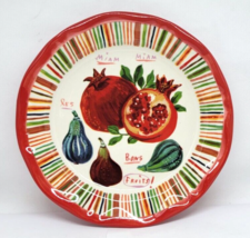 Four Nathalie Lete Dinner Plates 10&quot; Pomegranate Fruit Anthropologie - £71.93 GBP