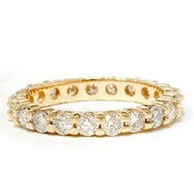 4ct Brilliant Round Created Diamond Eternity Wedding Band Ring 14K Yellow Gold - £130.58 GBP