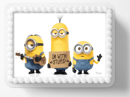 Funny Meme Minions Birthday Edible Image Cake Decoration Edible Photo Pi... - $14.47