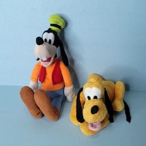 Pluto Goofy Lot of 2 Disney Plush 11&quot; Beanie Stuffed Animal - £19.46 GBP