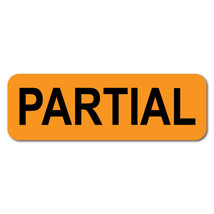 PARTIAL 1.5 x 0.5 Black on Fluorescent Orange Labels, Roll of 50 Labels - $14.64