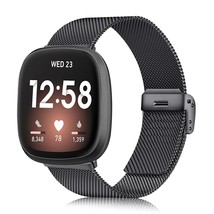 Fintie Metal Band Compatible with Fitbit Versa 3 / Fitbit Sense, Breathable Stai - £11.42 GBP