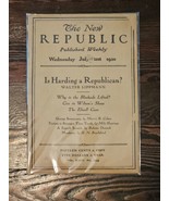 The New Republic Published Weekly, Wednesday July 21st 1920 Vol X XIII N... - $56.20 CAD