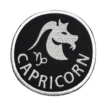 Capricorn Zodiac Embroidered Iron On Patch 2.9&quot; Choose Iron On or Hook &amp;... - £5.03 GBP