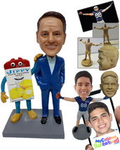 Personalized Bobblehead Stylish Businessman In His Formal Outfit Posing With Pro - £81.00 GBP