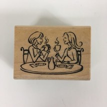 Inkadinkado Rubber Stamp 96576-P 1/2 Coffee Date With Friends Sisters Moms 2&quot; WM - £8.53 GBP