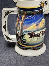 Budweiser 2000 Christmas Stein Beer Mug &quot;Holiday In The Mountains&quot; - £5.50 GBP
