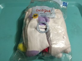 10 pair Cat &amp; Jack Crew socks  sz L 3-10 New - £10.27 GBP
