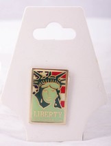 Lady Liberty 1886 Centennial 1986 American Flag Enamel Lapel Hat tie pin - £10.99 GBP