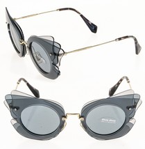 MIU MIU Overlapping Game Fashion 02S Gray Butterfly Sunglasses MU02SS Authentic - £166.15 GBP
