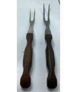 CUTCO #26 Carving Fork #27 Turning Fork Brown Swirl Handles - USA - $34.26 CAD
